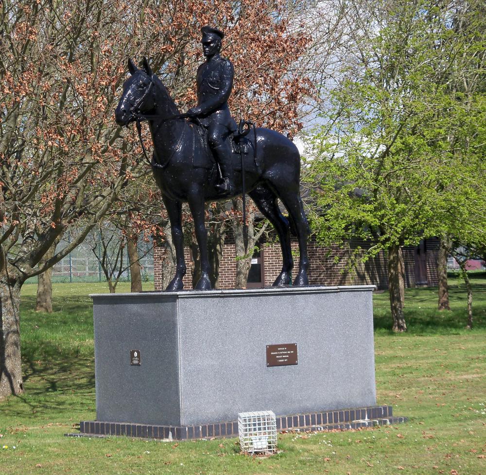 mounted troop bronze statue